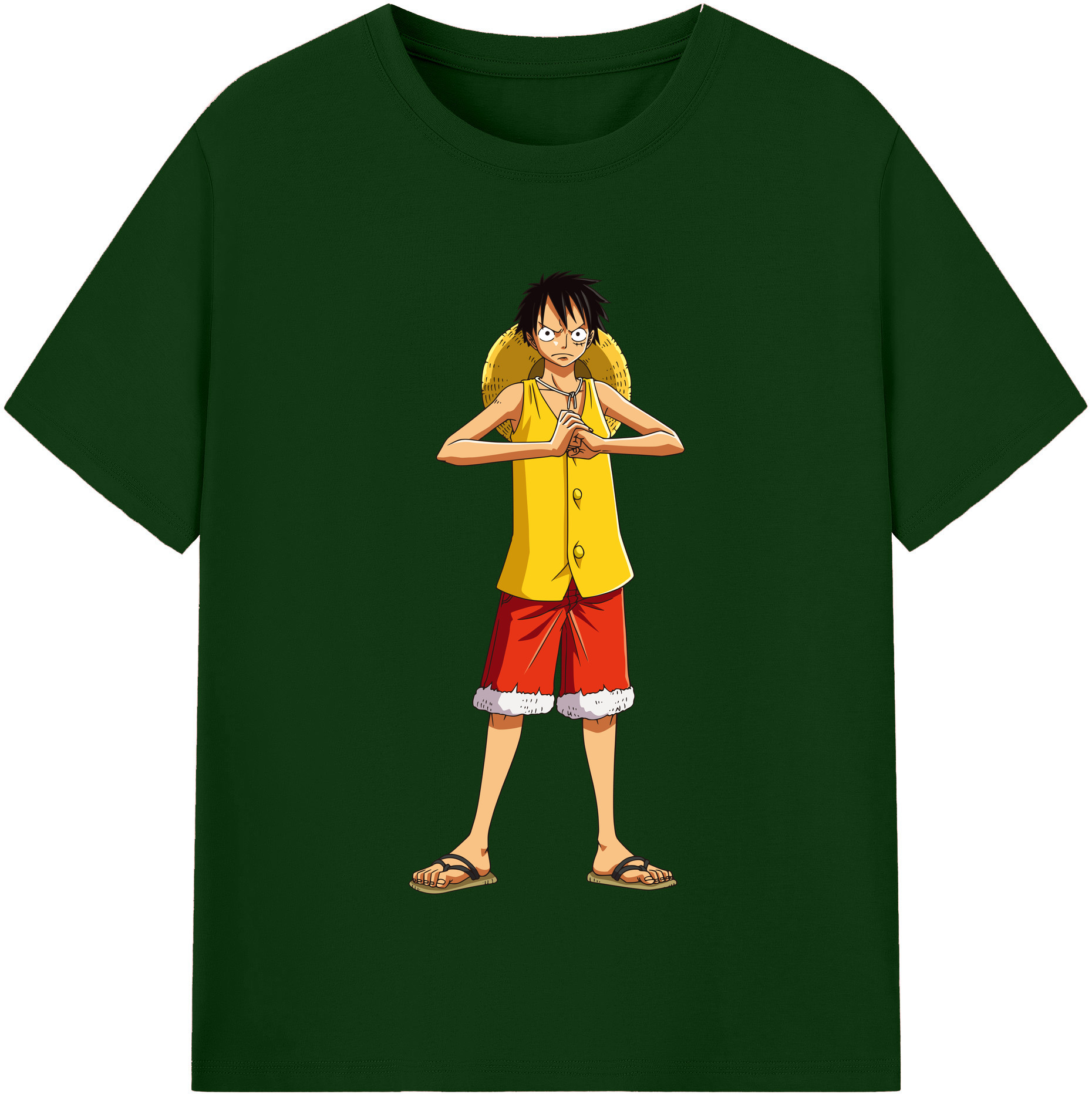ワンピース モンキー・D・ルフィ ONE PIECE Monkey D. Luffy 綿100％半袖Tシャツ（フロントプリント）